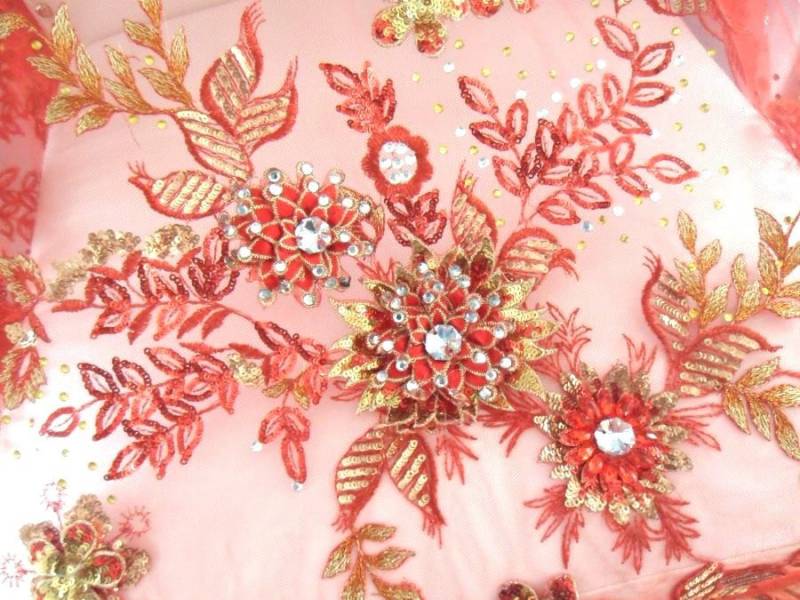 3D Applikationen Gold Pailletten Strass Blumenmuster Tanz Kostümstoff Atemberaubende Bestickt | Dh78-rdgl 3D Applikationen Gold Pailletten Strass Blumenmuster Tanz Kostümstoff Atemberaubende Bestickt | Dh78-rdgl von gloryshouse