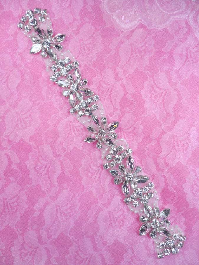 Dh39 Perlen Applique Kristallklaren Strass Patch 10"(Dh39-Slcrp von gloryshouse