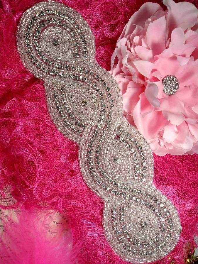 Jb29 Große Geflochtene Silber Perlen Crystal Rhinestone Applique Motiv 9, 5 " Jb29 Große Geflochtene Silber Perlen Crystal Rhinestone Applique Motiv 9, 5 " von gloryshouse
