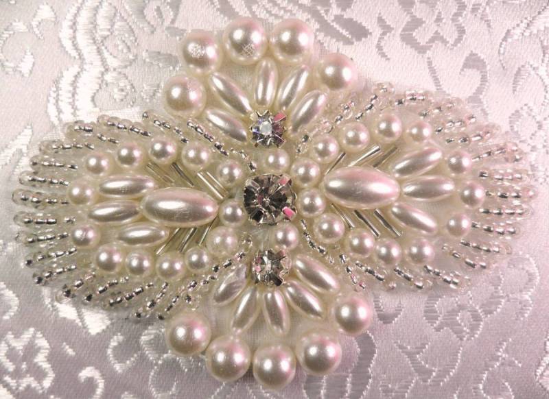 Jb52-Hot-Fix-Silber Perle Perlen Strass-Applikationen Für Nähen Und Basteln 2, 75" Jb52-Slcrp Jb52-Hot-Fix-Silber Perle Perlen Strass-Applikationen Für Nähen Und Basteln 2, 75" Jb52-Slcrp von gloryshouse