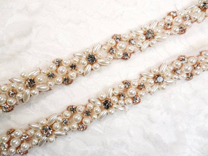 Kristall Strass Rose Gold Perlenzier | Gb623 von gloryshouse