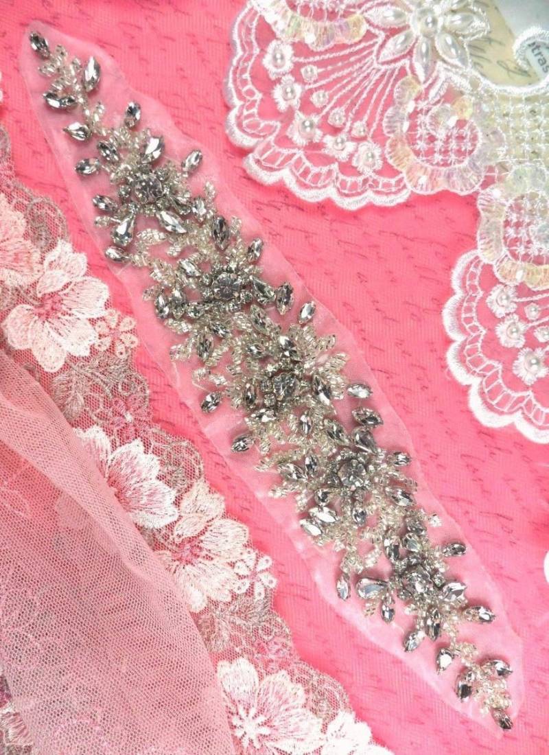 xr248 Diy Crystal Rhinestone Applique Braut Schärpe Motiv Silber Perlen & Glas 10"(xr248-Slcr xr248 Diy Crystal Rhinestone Applique Braut Schärpe Motiv Silber Perlen & Glas 10"(xr248-Slcr von gloryshouse