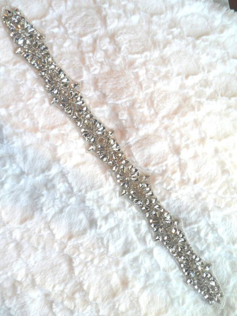 xr290 Crystal Rhinestone Applique Silber Perlen Braut Schärpe Patch Motiv 17, 5"(xr290-Slcr Diy xr290 Crystal Rhinestone Applique Silber Perlen Braut Schärpe Patch Motiv 17, 5"(xr290-Slcr Diy von gloryshouse