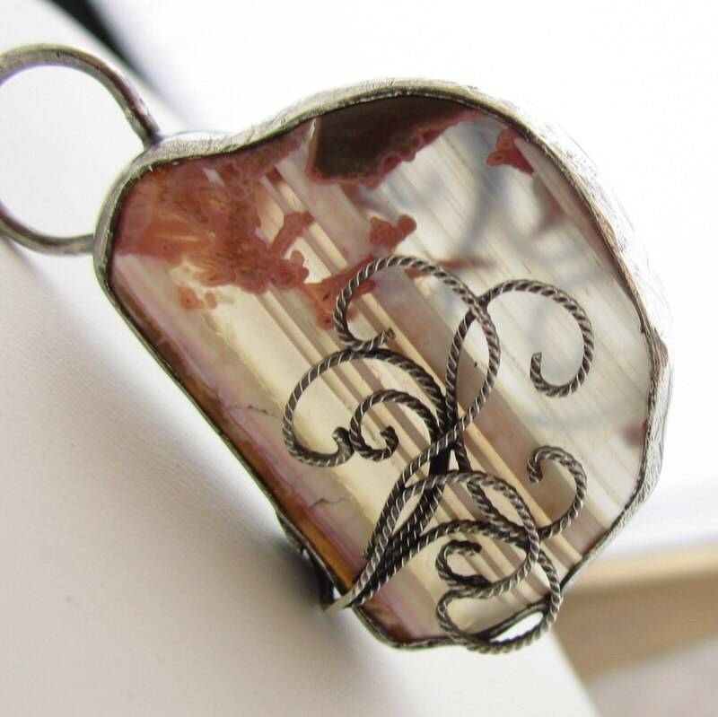 Durch Den Nebel Halskette - Gebänderter Achat Und Sterling Filigran von glowfly