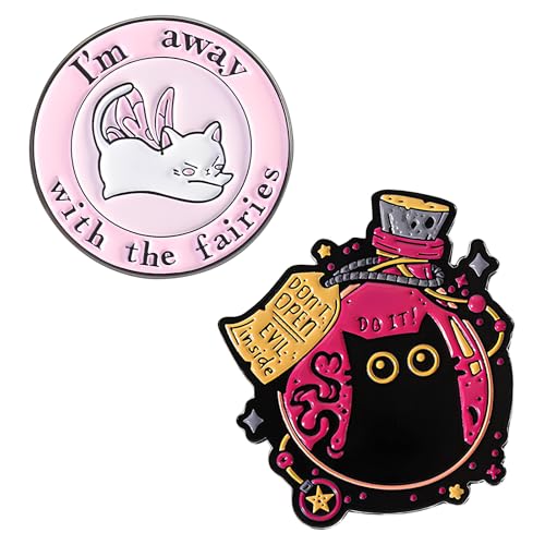 glowgare 2 Stück Anstecker Pin – Schwarze Katze & Wütender Rosa Hase Pin Anstecker, Brosche Damen, Pin Anstecker Schmuck, Katzen Schlüsselanhänger für Kleidung, Rucksack, Tasche & Accessoires glowgare 2 Stück Anstecker Pin – Schwarze Katze & Wütender Rosa Hase Pin Anstecker, Brosche Damen, Pin Anstecker Schmuck, Katzen Schlüsselanhänger für Kleidung, Rucksack, Tasche & Accessoires von glowgare