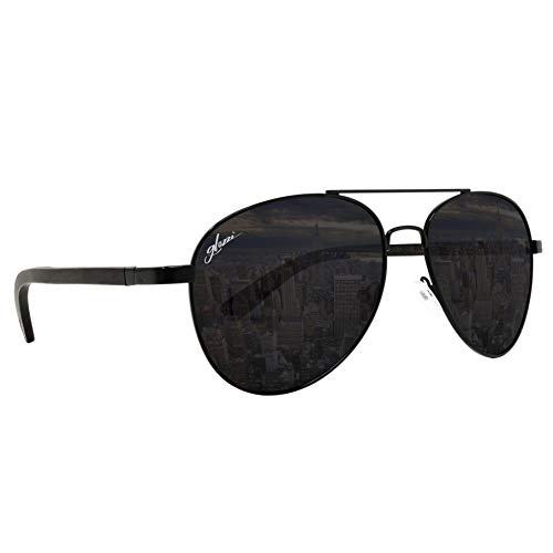 glozzi Holz Pilotenbrille Polarisierte Sonnenbrille Herren und Damen - Ebenholz von glozzi