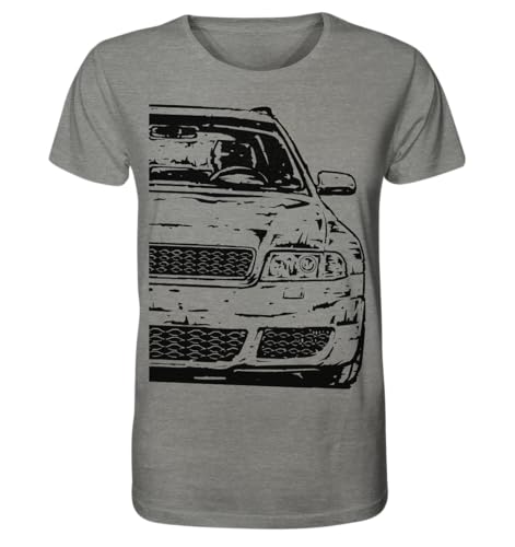 glstkrrn RS4 B5 Avant T-Shirt, Regular, Unisex, Mid Heather Grey, XL von glstkrrn