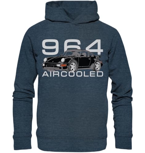 glstkrrn 964 Aircooled Hoodie, Regular, Unisex, Dark Heather Blue, L von glstkrrn