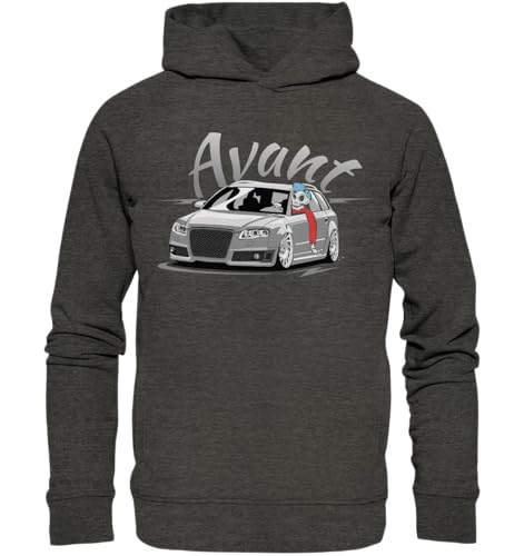 glstkrrn A4 B7 Avant Hoodie, Regular, Unisex, Dark Heather Grey, XL von glstkrrn