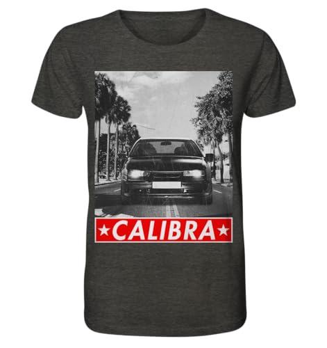 glstkrrn Calibra Red Stripe T-Shirt, Regular, Unisex, Dark Heather Grey, XXL von glstkrrn