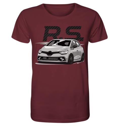 glstkrrn Clio 4 RS Phase 2 noskull T-Shirt, Regular, Unisex, Burgundy, XXL von glstkrrn