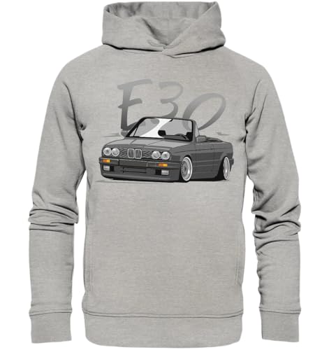 glstkrrn E30 Cabrio Hoodie, Regular, Unisex, Heather Grey, XL von glstkrrn