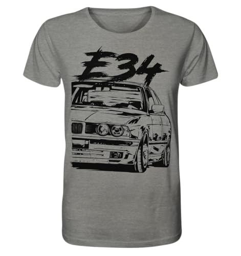 glstkrrn E34 T-Shirt, Regular, Unisex, Mid Heather Grey, XXL von glstkrrn