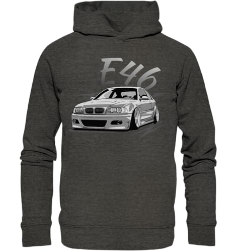 glstkrrn E46 Hoodie, Regular, Unisex, Dark Heather Grey, M von glstkrrn