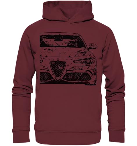 glstkrrn Giulia Quadrifoglio Onelife Hoodie, Regular, Unisex, Burgundy, M von glstkrrn