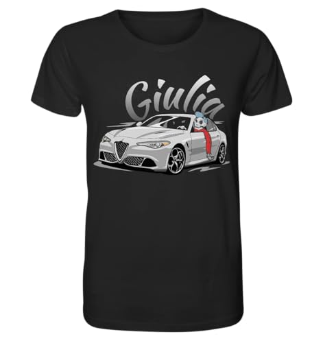 glstkrrn Giulia Quadrifoglio Skulldriver T-Shirt, Regular, Unisex, Black, 3XL von glstkrrn