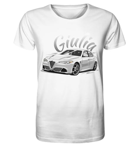 glstkrrn Giulia Quadrifoglio no Skulldriver T-Shirt, Regular, Unisex, White, L von glstkrrn