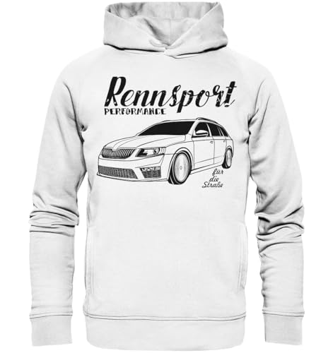 glstkrrn Octavia 3 RS Combi Rennsport Hoodie, Regular, Unisex, White, M von glstkrrn