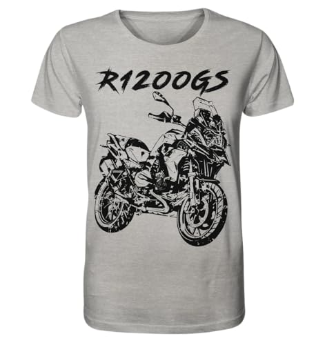 glstkrrn R1200 GS T-Shirt, Regular, Unisex, Heather Grey, XXL von glstkrrn