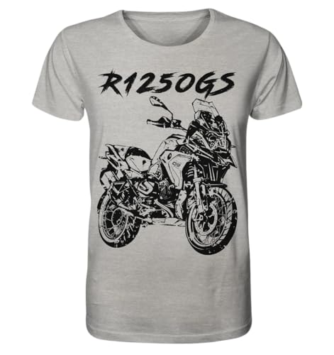 glstkrrn R1250 GS T-Shirt, Regular, Unisex, Heather Grey, XL von glstkrrn