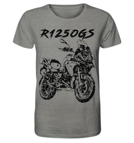 glstkrrn R1250 GS T-Shirt, Regular, Unisex, Mid Heather Grey, XXL von glstkrrn