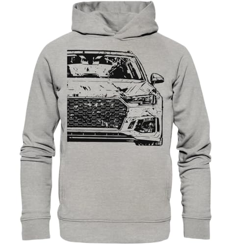 glstkrrn RS4 B9 Avant Hoodie, Regular, Unisex, Heather Grey, L von glstkrrn