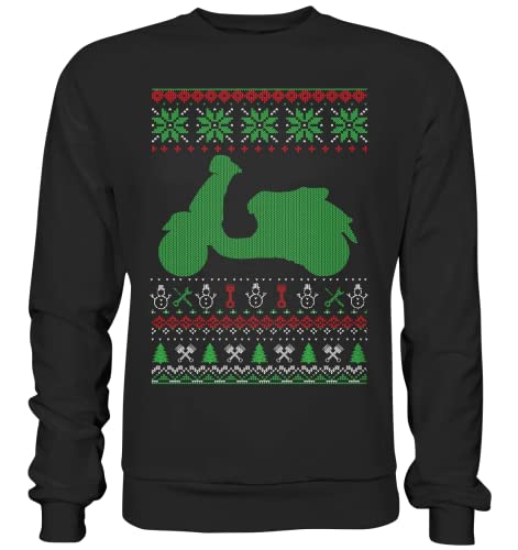 glstkrrn Vespa Ugly Christmas Sweater, Regular, Unisex, Schwarz, XL von glstkrrn