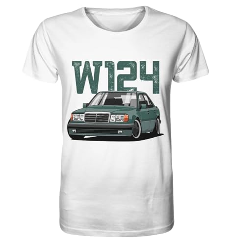 glstkrrn W124 T-Shirt, Regular, Unisex, White, XXL von glstkrrn