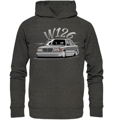 glstkrrn W126 Hoodie, Regular, Unisex, Dark Heather Grey, L von glstkrrn