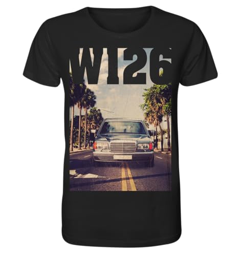 glstkrrn W126 T-Shirt, Regular, Unisex, Black, XL von glstkrrn