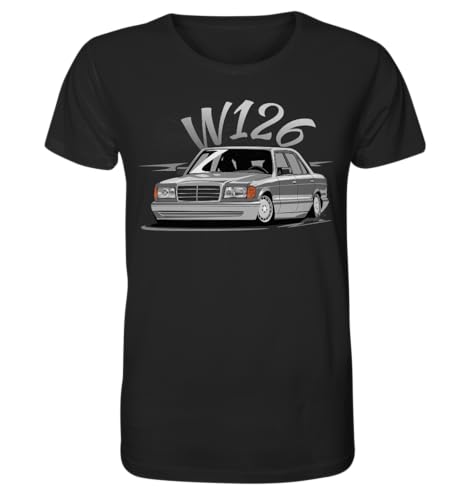 glstkrrn W126 T-Shirt, Regular, Unisex, Black, XL von glstkrrn