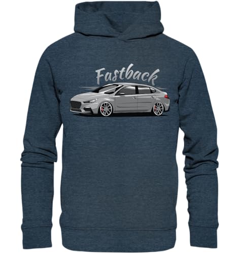 glstkrrn i30N Fastback Hoodie, Regular, Unisex, Dark Heather Blue, M von glstkrrn