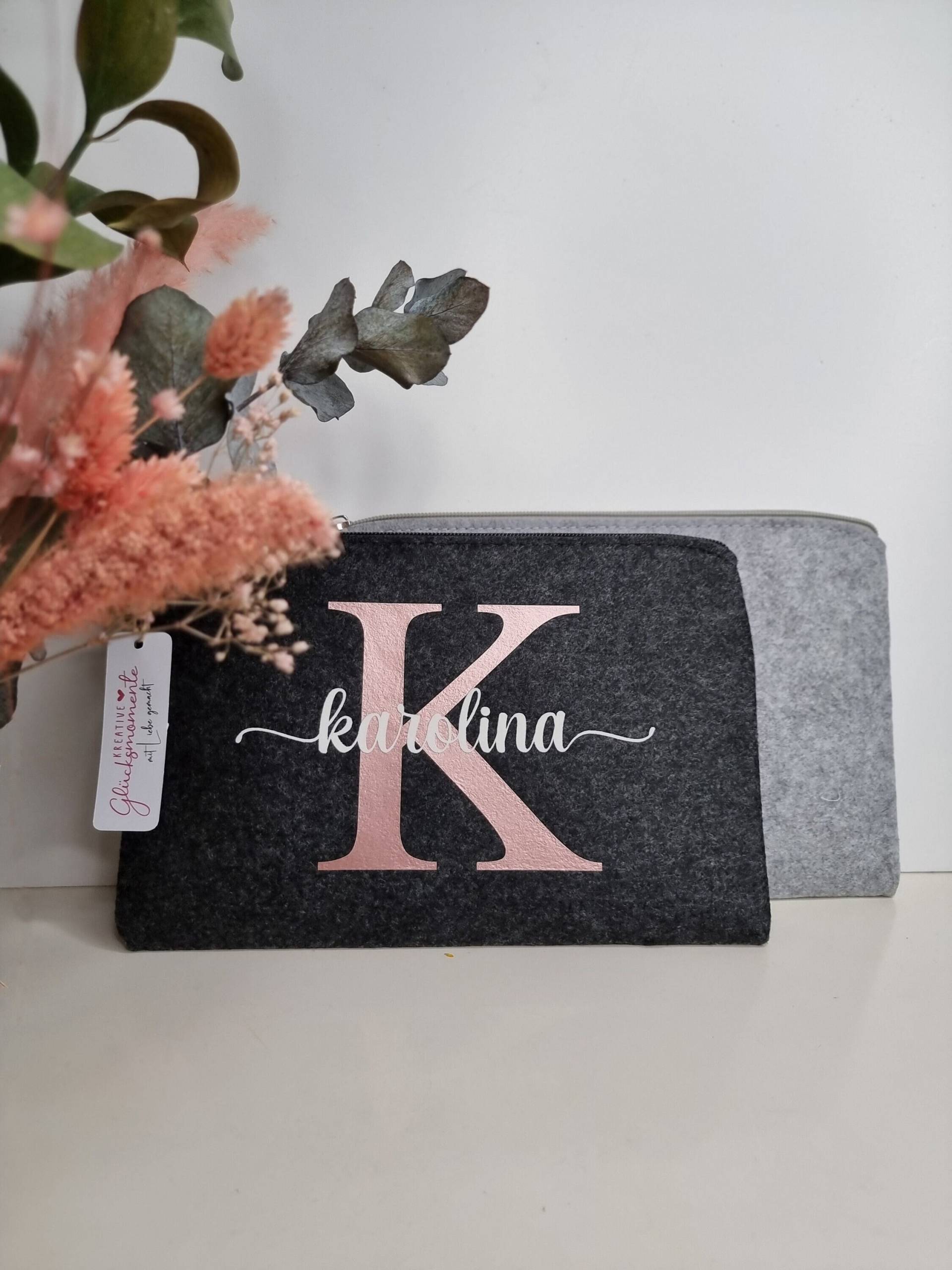 Filztasche Name | Kulturtasche Mäppchen Personalisierte Tasche Filztasche Name | Kulturtasche Mäppchen Personalisierte Tasche von gluecksmomenteDE