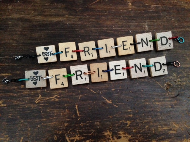 Up-Cycled Armband Personalisierter Name Aus Holz Scrabble Tiles Von Gmajanisew von gmajanisew1