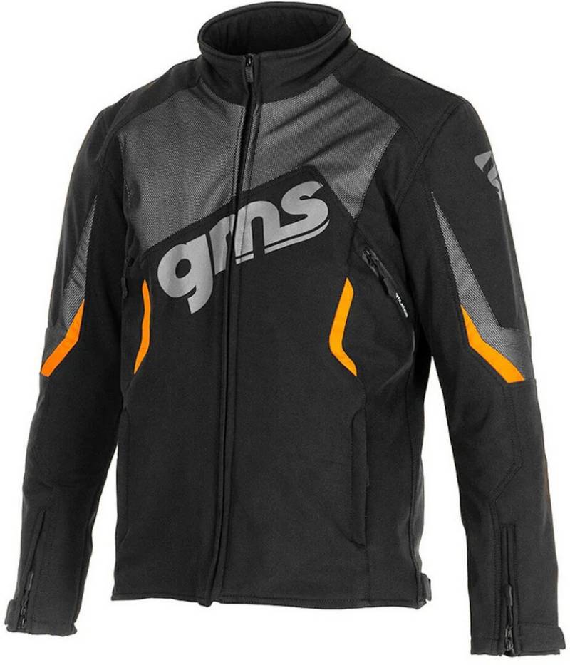 gms Motorradjacke GMS Arrow Motorrad Softshell Jacke (Stehkragen) wasserabweisend reflektierende reißverschluss von gms