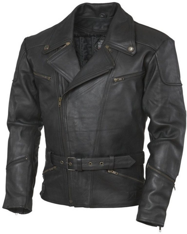 gms Motorradjacke GMS Classic Motorrad Lederjacke herausnehmbares Innenfutter von gms