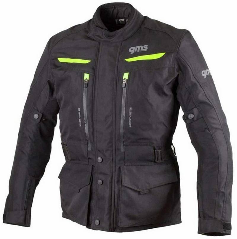 gms Motorradjacke GMS Gear Motorrad Textiljacke Wasserdicht Atmungsaktiv winddicht protektoren reflektierende reißve von gms