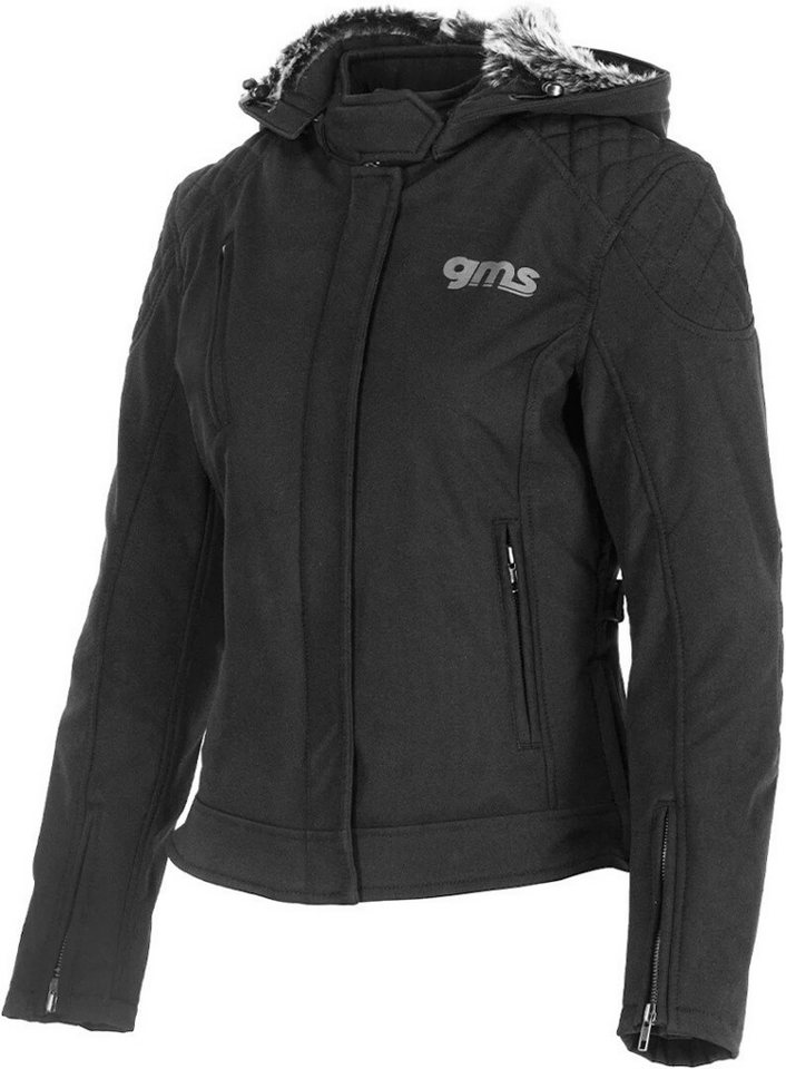 gms Motorradjacke GMS LunaGMS Luna Damen Motorrad Softshell Jacke (Stehkragen) wasserabweisend reflektierende reißverschluss von gms