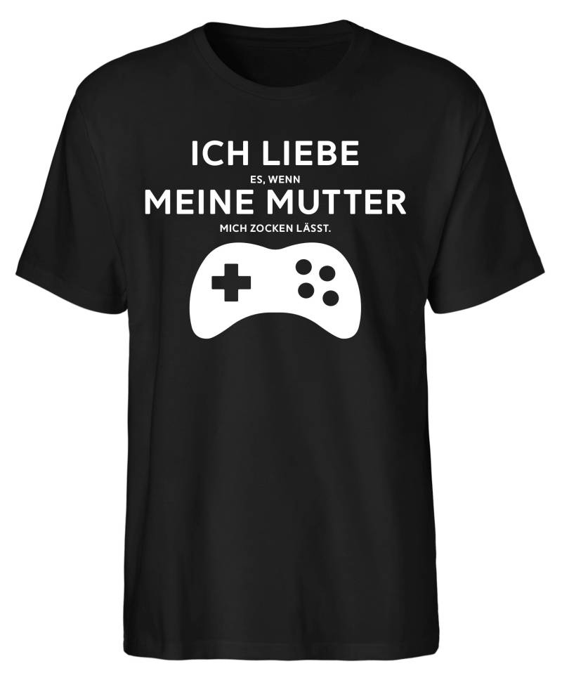 Ich Liebe Es, Wenn Meine Mutter Mich Zocken Lässt Spruch T-Shirt Aus Bio-Baumwolle Von Hand Bedruckt in Deutschland - Perfektes Geschenk von goShirtsDE