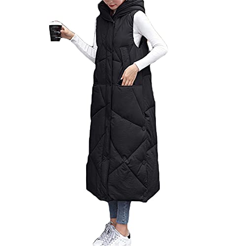 Godoboo Daunenweste Damen Warm Westen Winter Daunenweste Frauen Lang Ultraleicht Ente Daunen Ärmellos Beige Einfarbig Warme Weste Jacke Gilet Für Damen Mädchen Winter Outdoor von Godoboo