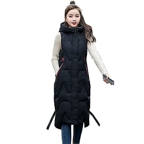 Godoboo Daunenweste Damen Warm Westen Winter Daunenweste Frauen Lang Ultraleicht Ente Daunen Ärmellos Beige Einfarbig Warme Weste Jacke Gilet Für Damen Mädchen Winter Outdoor von Godoboo