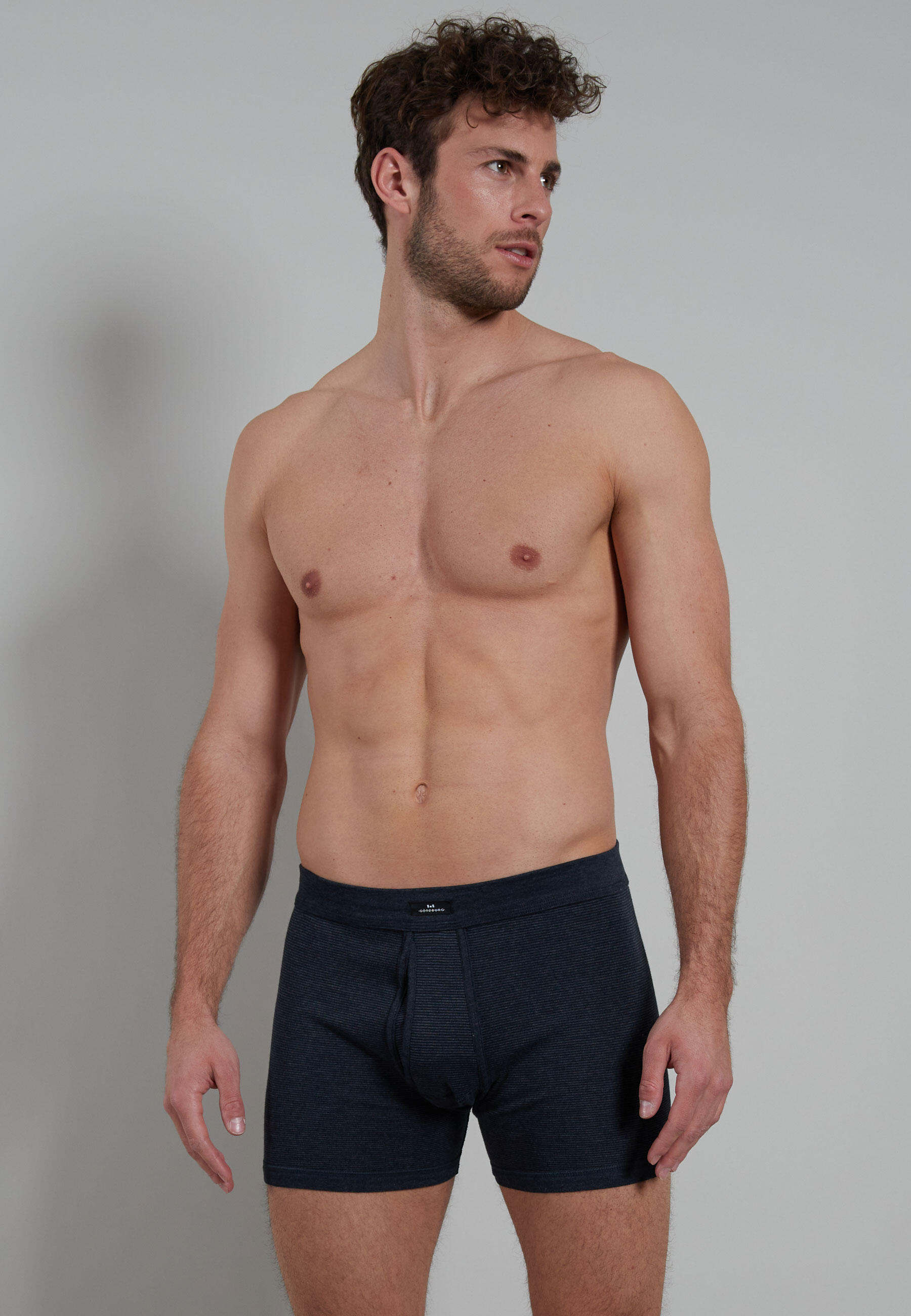 götzburg bodywear - GÖTZBURG Herren Kurze-Hose quergestreift 3VPE blau-mittel-ringel - Gr. - 7 von götzburg bodywear