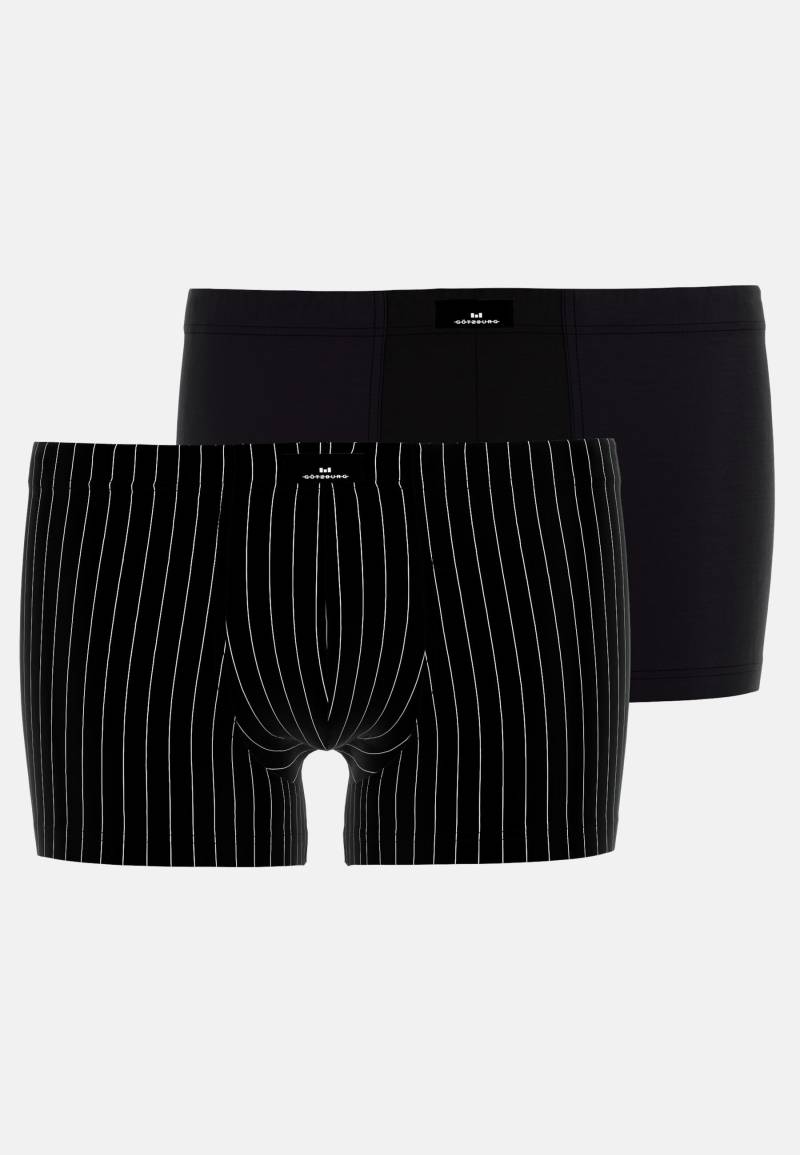 götzburg bodywear - GÖTZBURG Herren Pants längsgestreift 2er Pack black - Gr. - 6 von götzburg bodywear