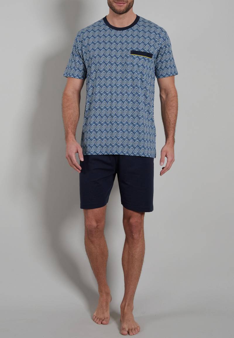 götzburg bodywear - GÖTZBURG Herren Pyjama kariert 1er Pack blau-mittel-allover - Gr. - 54 von götzburg bodywear