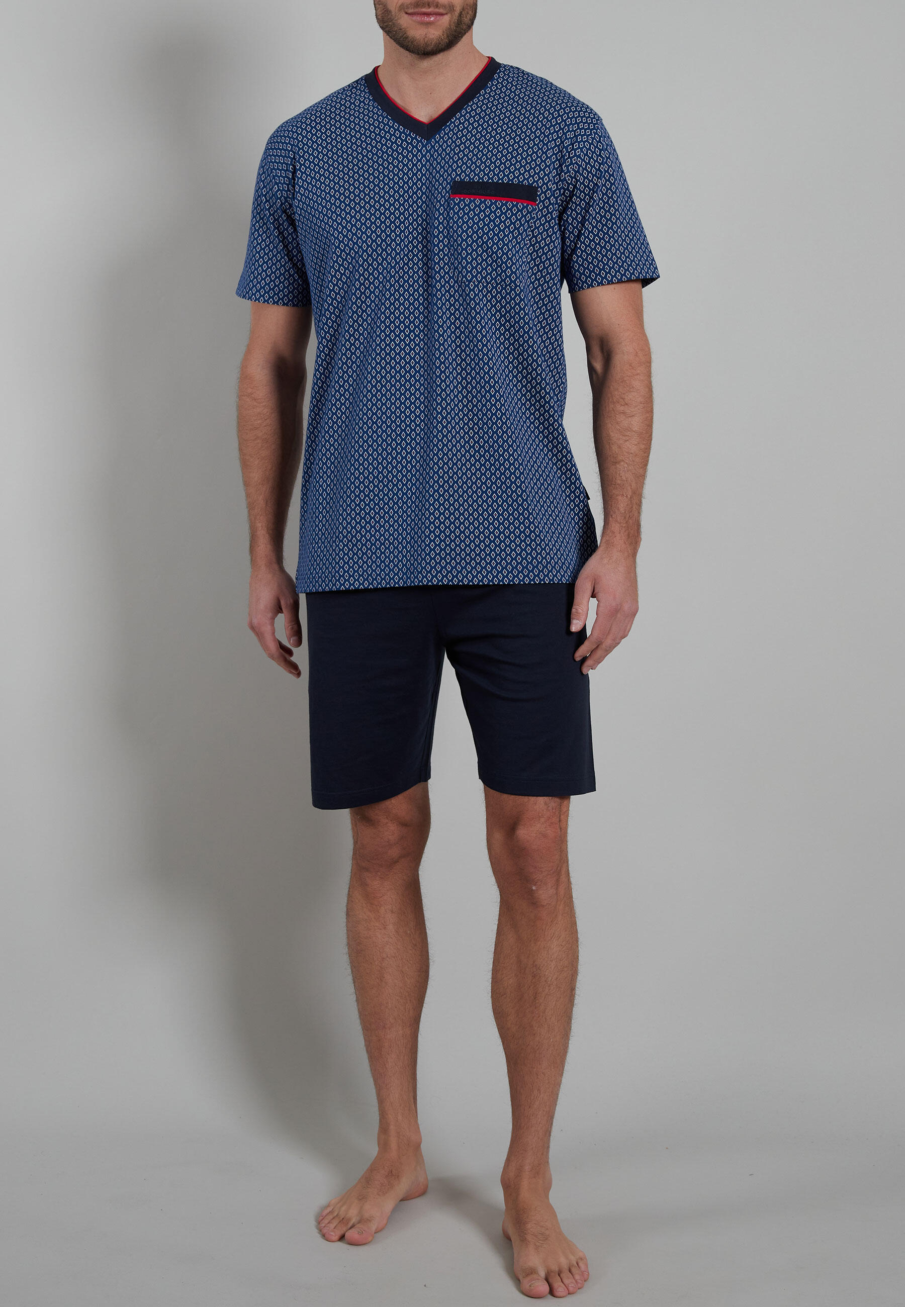 götzburg bodywear - GÖTZBURG Herren Shorty bedruckt 1er Pack blau-dunkel-uni - Gr. - 52 von götzburg bodywear