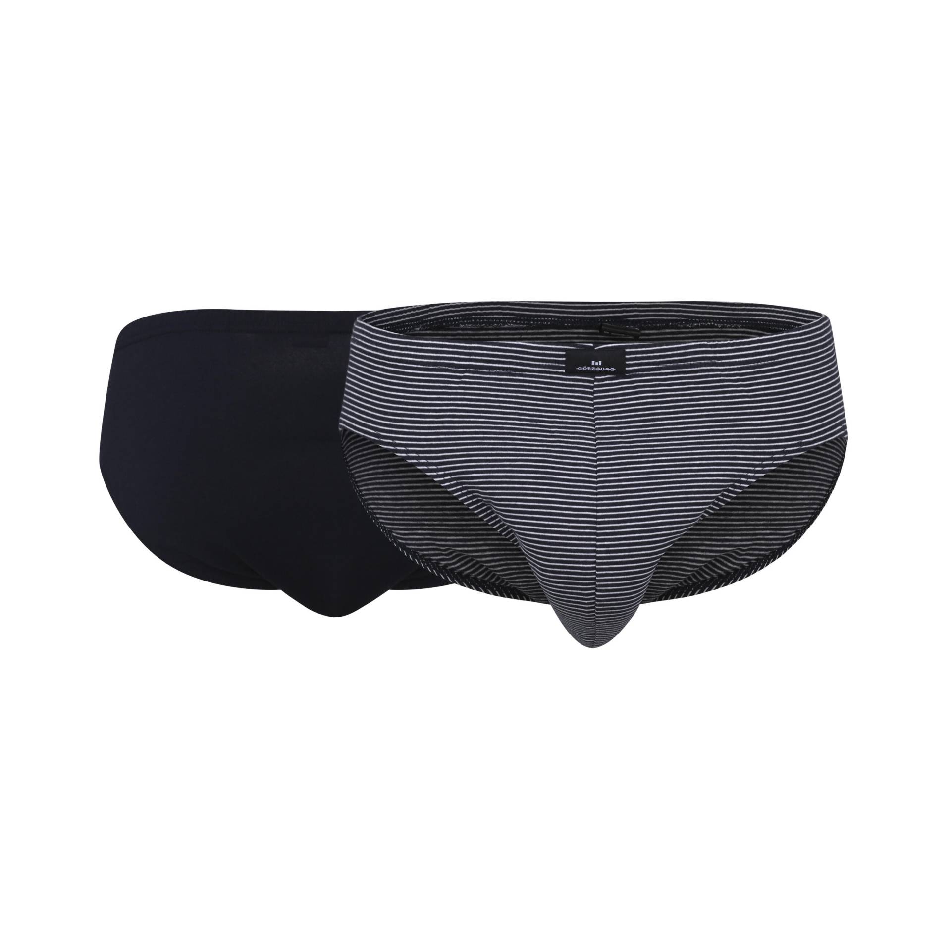 götzburg bodywear - GÖTZBURG Herren Sport-Slip quergestreift 5er Pack blau-dunkel-ringel - Gr. - 9 von götzburg bodywear