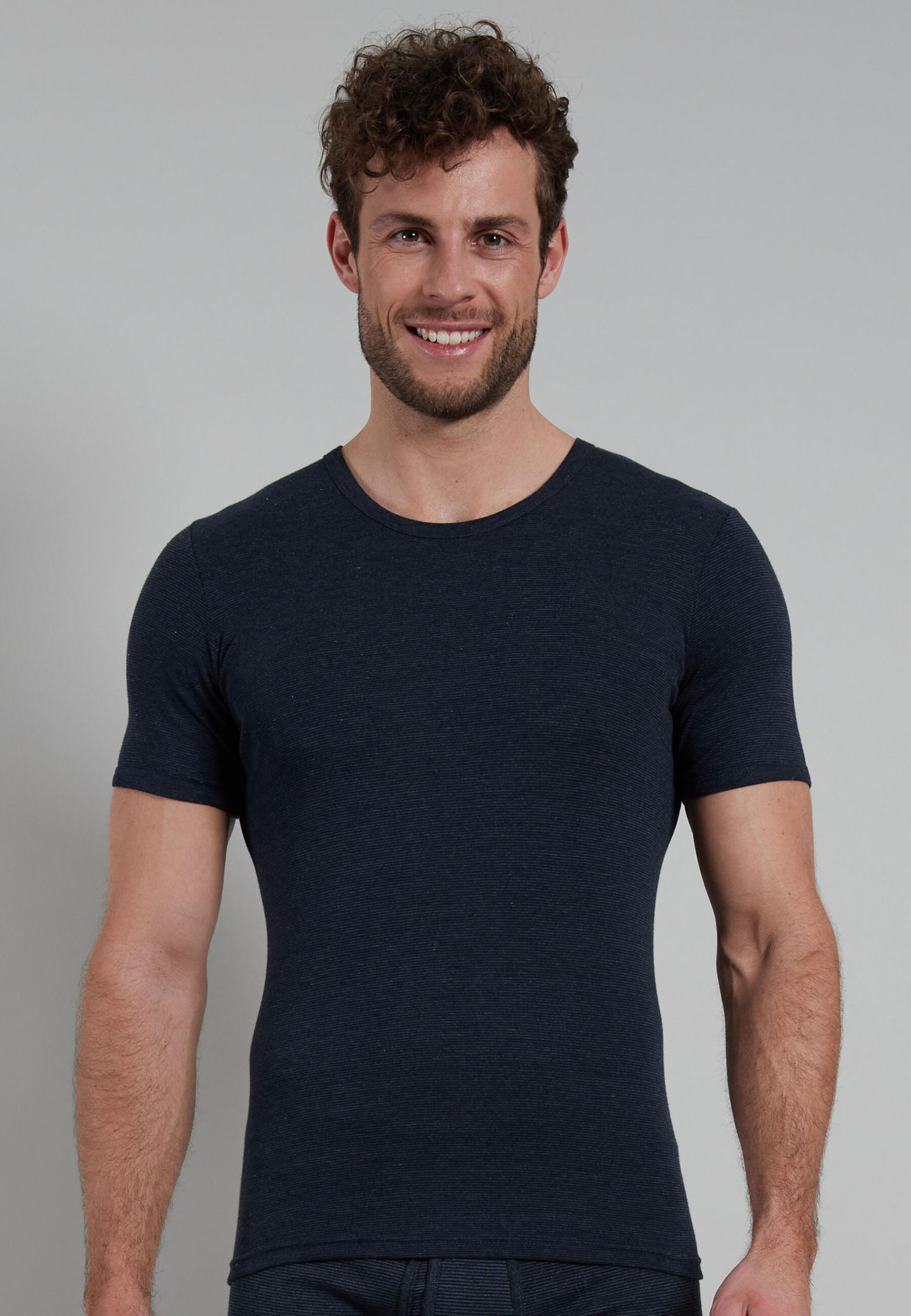 götzburg bodywear - GÖTZBURG Herren T-Shirt quergestreift 3VPE blau-mittel-ringel - Gr. - 8 von götzburg bodywear