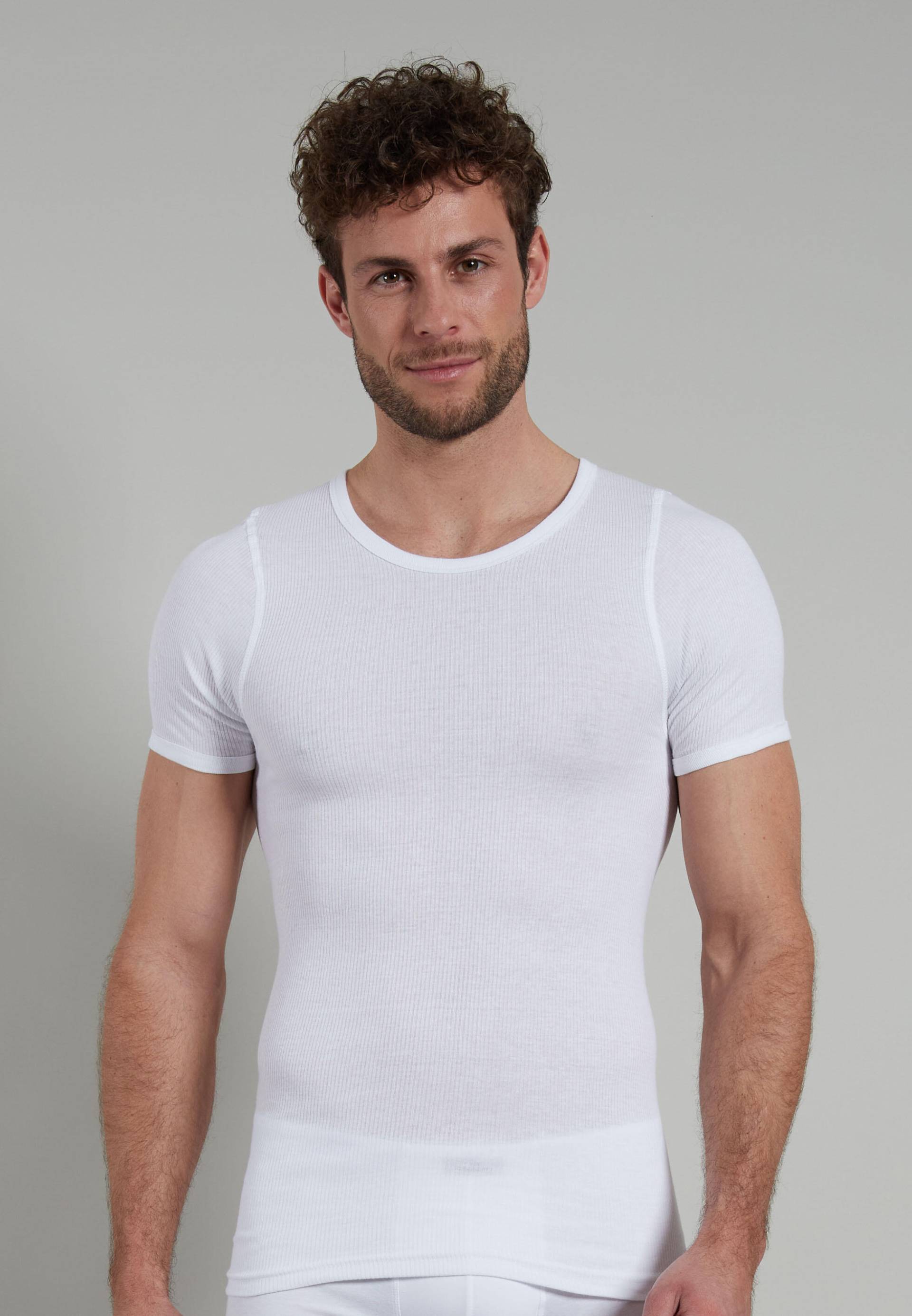 götzburg bodywear - GÖTZBURG Herren T-Shirt uni 1er Pack weiss - Gr. - 7 von götzburg bodywear