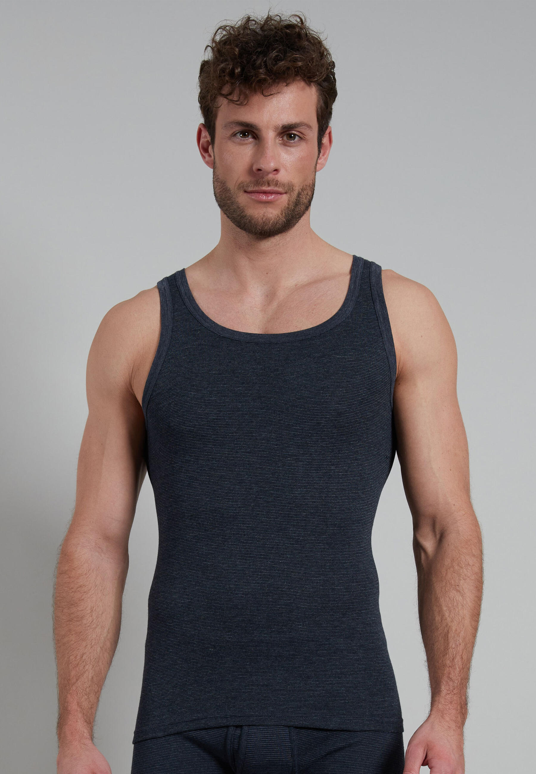 götzburg bodywear - GÖTZBURG Herren Tank-Top quergestreift 5VPE blau-mittel-ringel - Gr. - 6 von götzburg bodywear