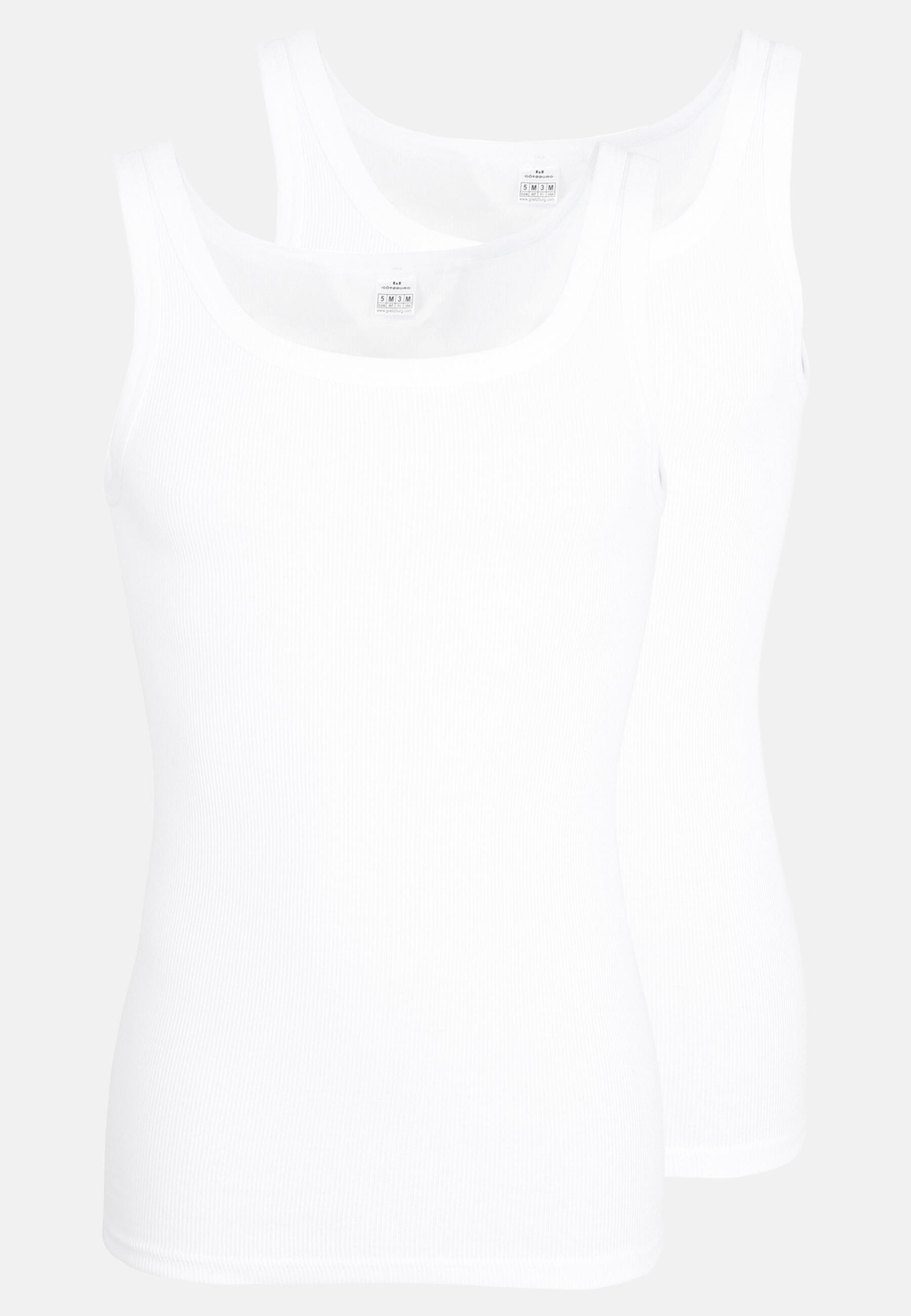 götzburg bodywear - GÖTZBURG Herren Tank-Top uni 2er Pack weiss - Gr. - 5 von götzburg bodywear